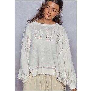 POL Cream Floral Long Sleeve Top